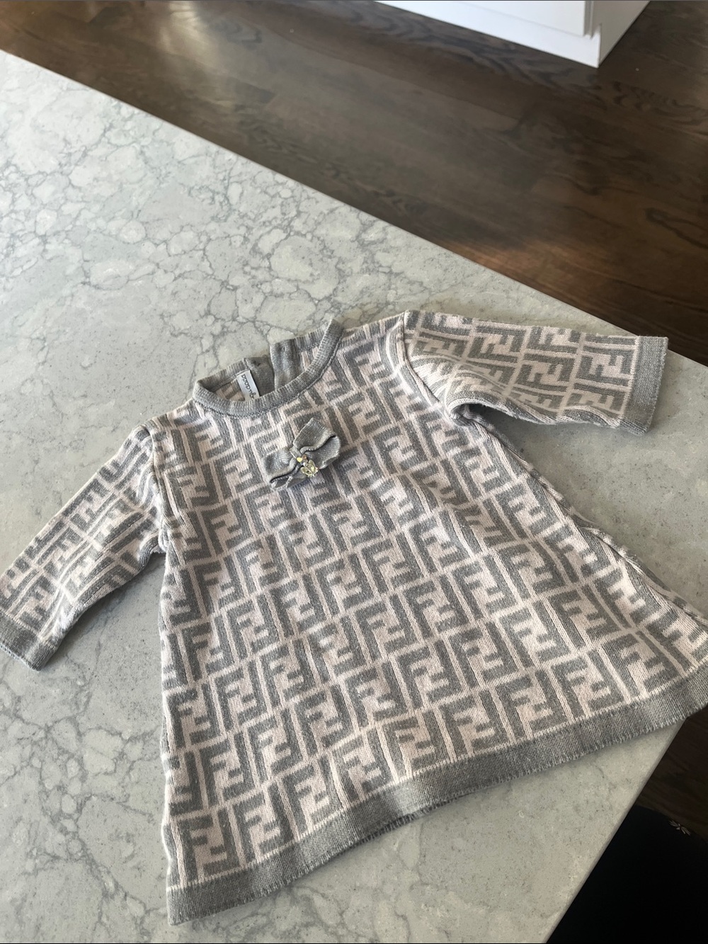 Baby girl Fendi Look-a-like Sweater dress-9-12 months